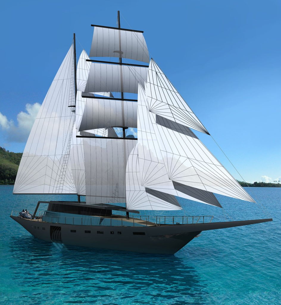 sea 7 design, tropical yacht, silhouette 01