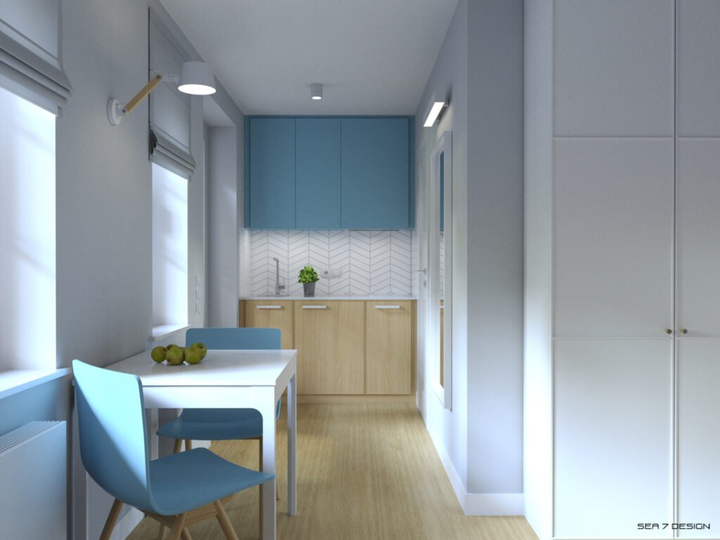 Sopot apartment for rent blue mist kitchen