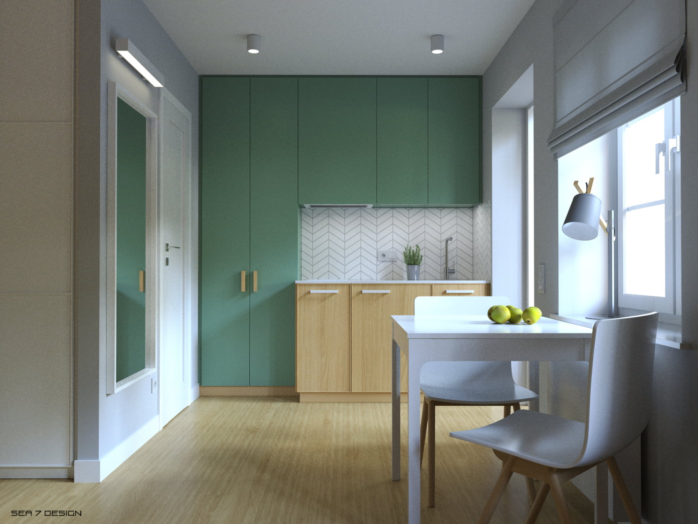 Sopot apartment for rent green mist kitchen