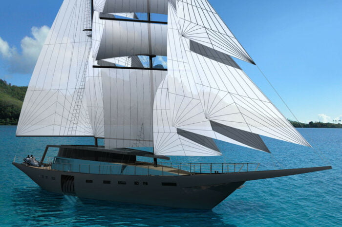 Tropical Sailing yacht for diving exterior design